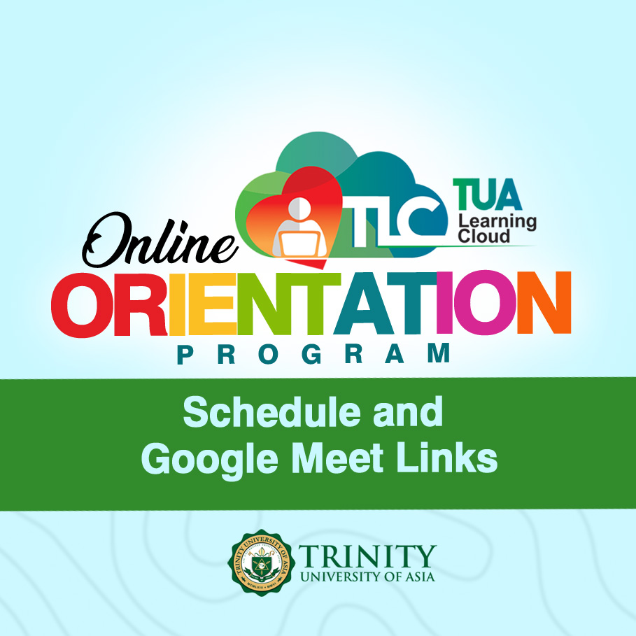 TLC Online Orientation Program Schedule and Links TUA